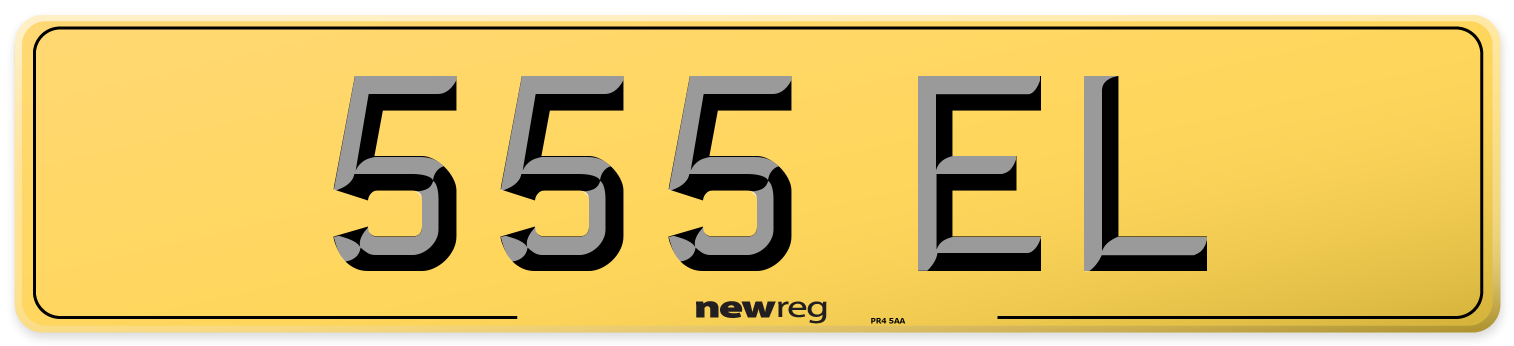 555 EL Rear Number Plate