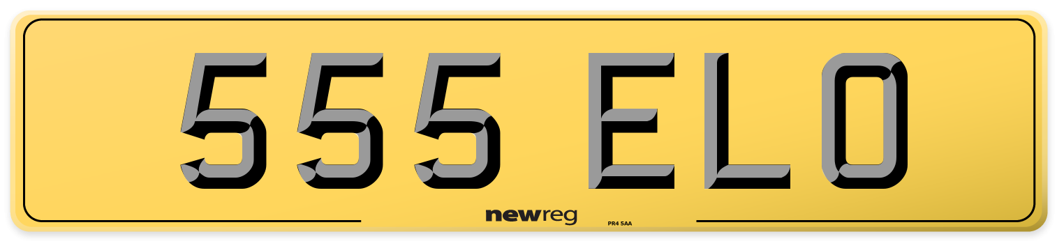 555 ELO Rear Number Plate
