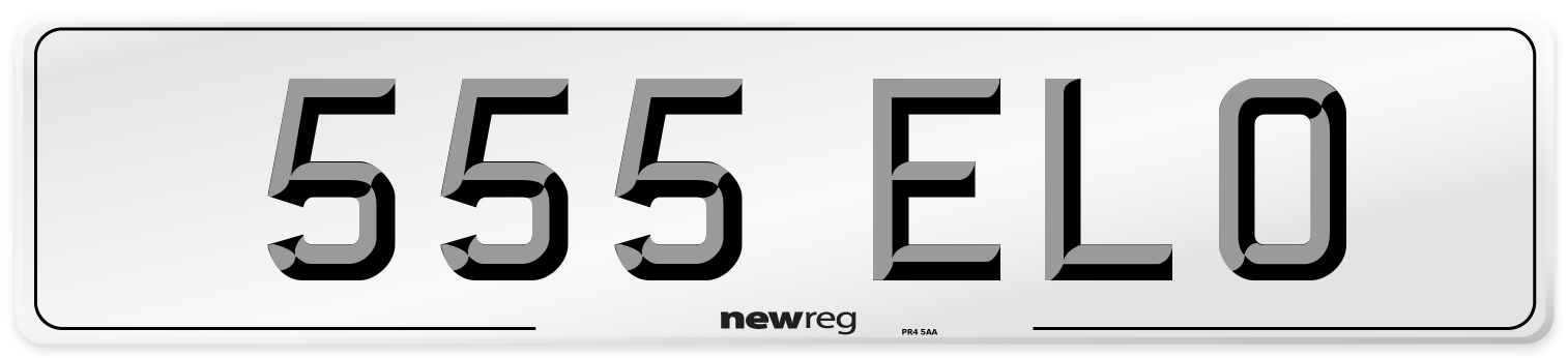 555 ELO Front Number Plate