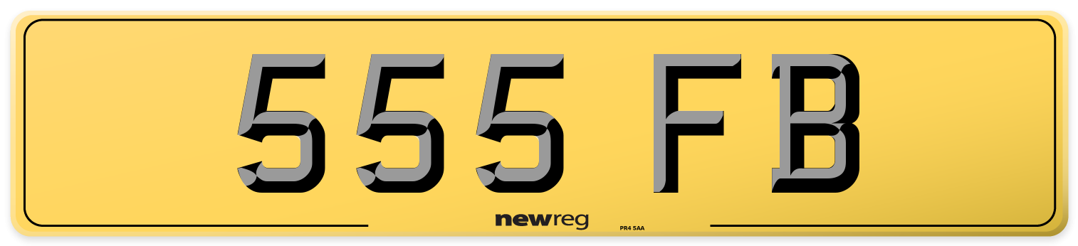 555 FB Rear Number Plate