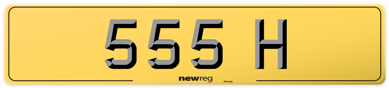 555 H Rear Number Plate