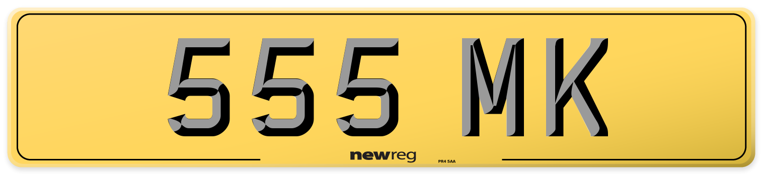 555 MK Rear Number Plate