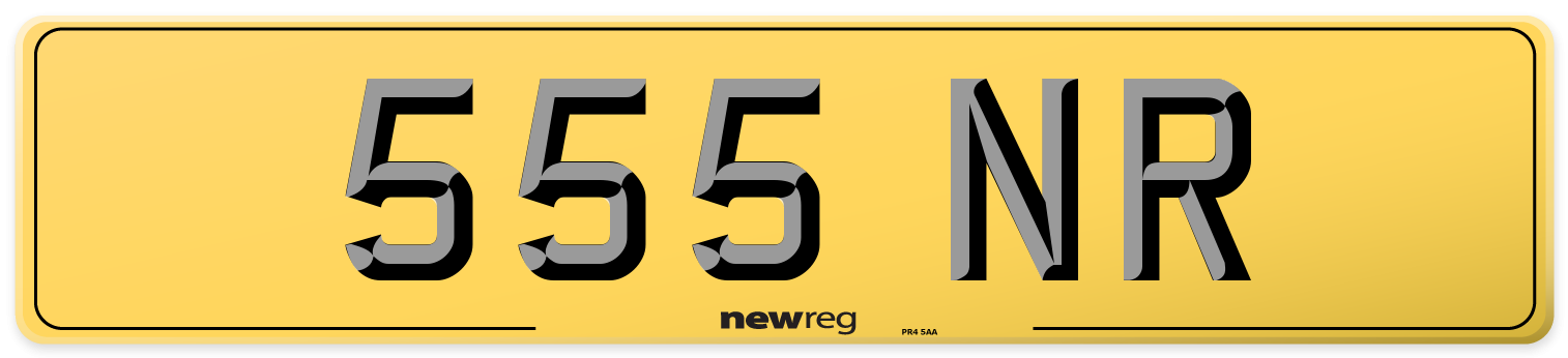 555 NR Rear Number Plate