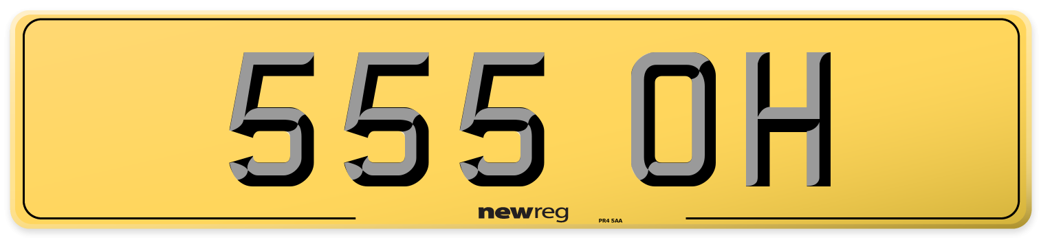 555 OH Rear Number Plate