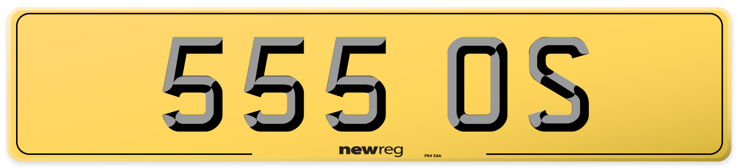 555 OS Rear Number Plate