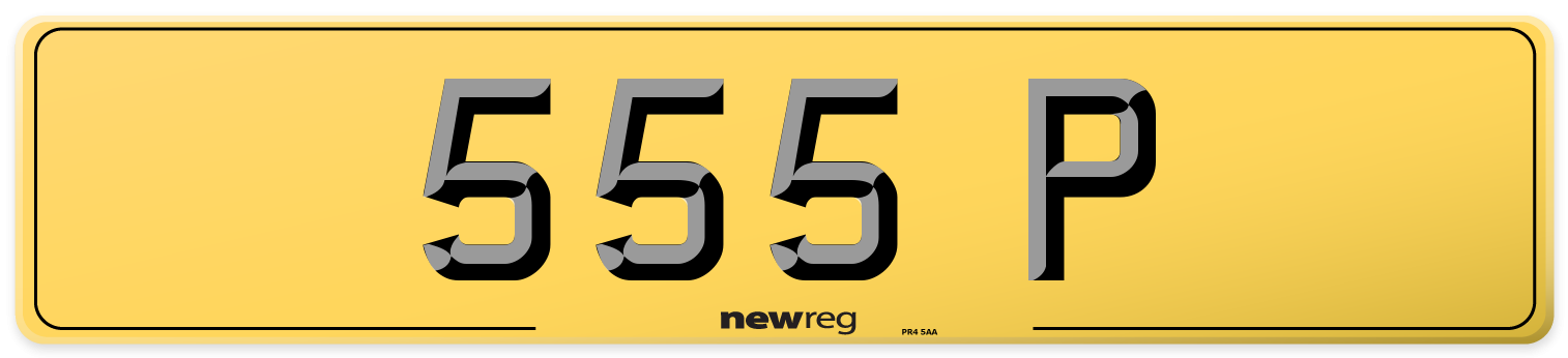 555 P Rear Number Plate
