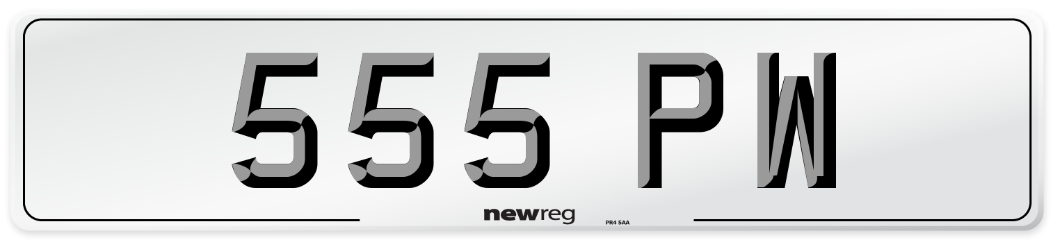 555 PW Front Number Plate