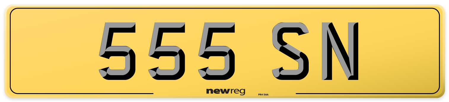 555 SN Rear Number Plate
