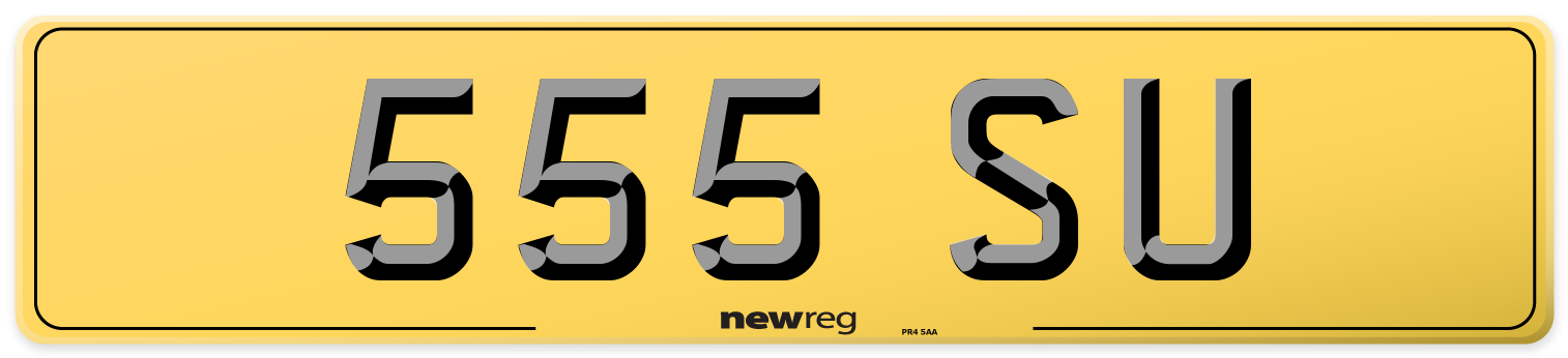 555 SU Rear Number Plate