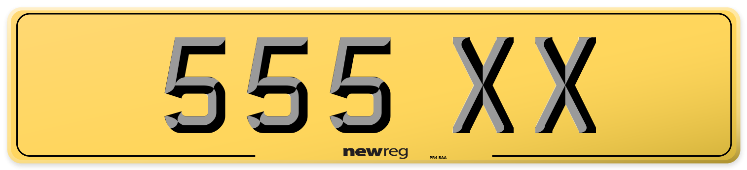 555 XX Rear Number Plate