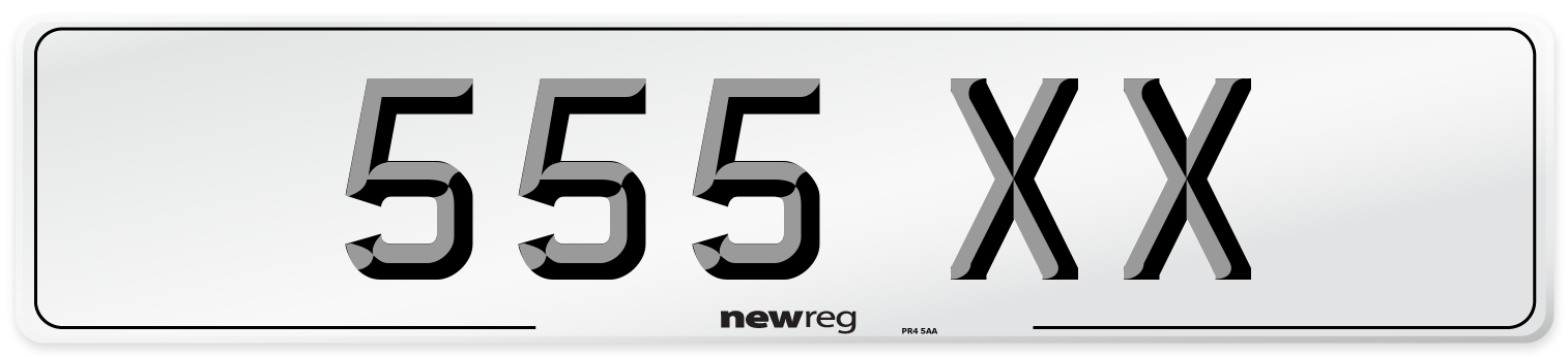 555 XX Front Number Plate