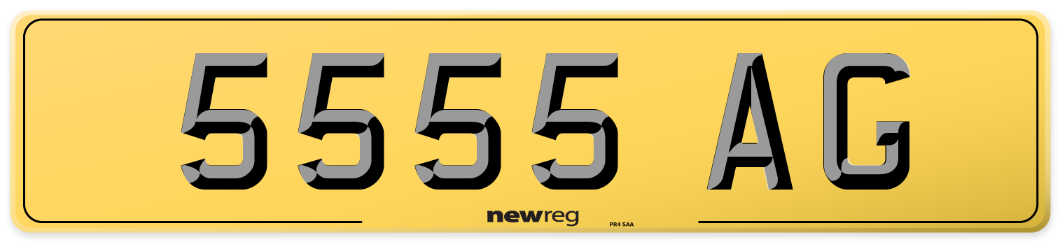 5555 AG Rear Number Plate