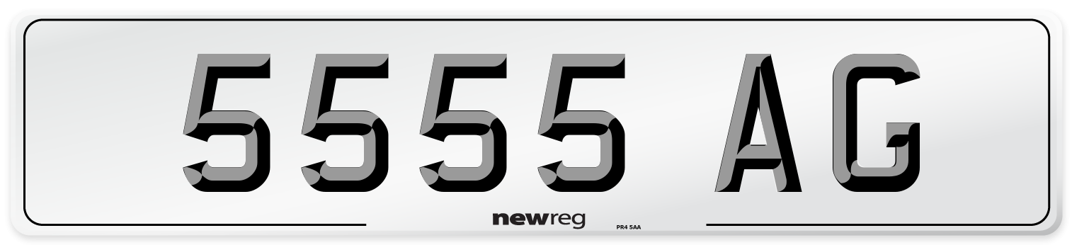 5555 AG Front Number Plate