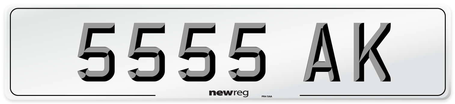 5555 AK Front Number Plate