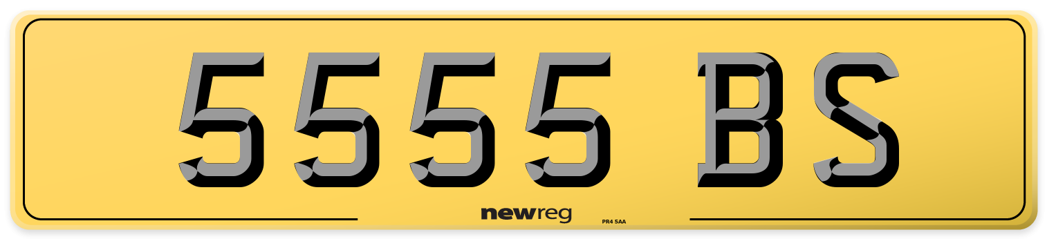 5555 BS Rear Number Plate