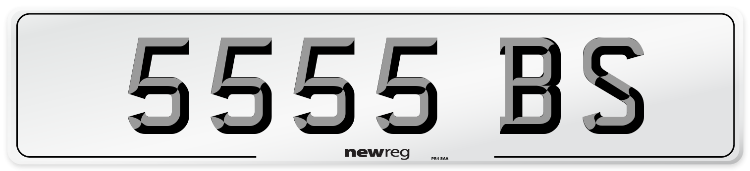 5555 BS Front Number Plate
