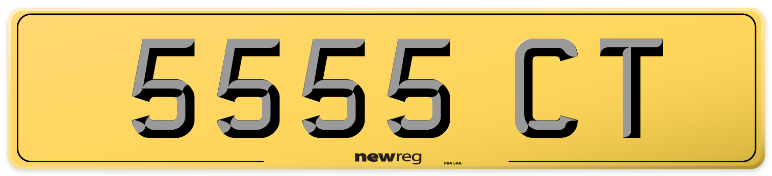 5555 CT Rear Number Plate