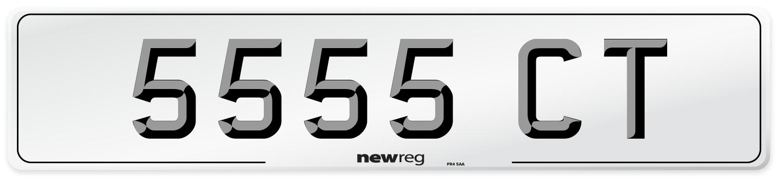 5555 CT Front Number Plate