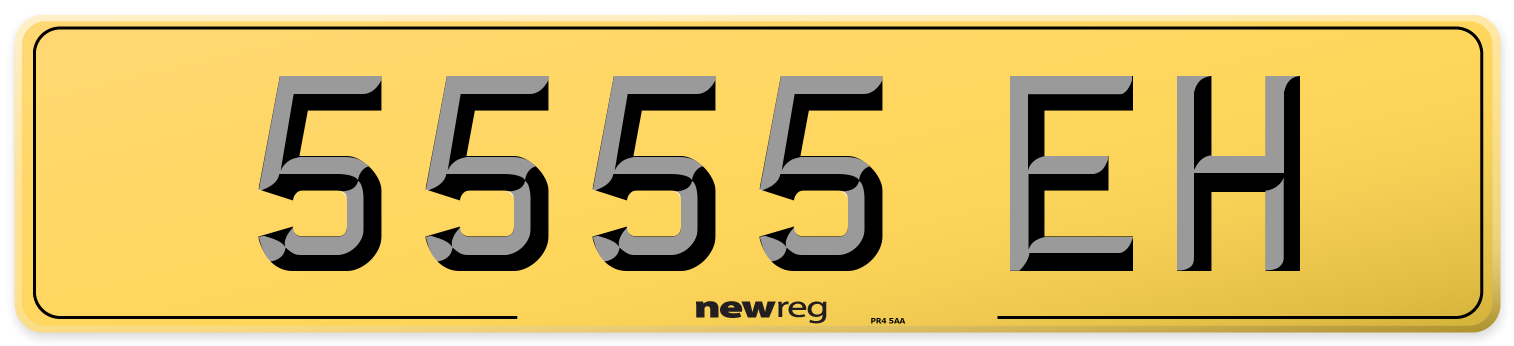 5555 EH Rear Number Plate