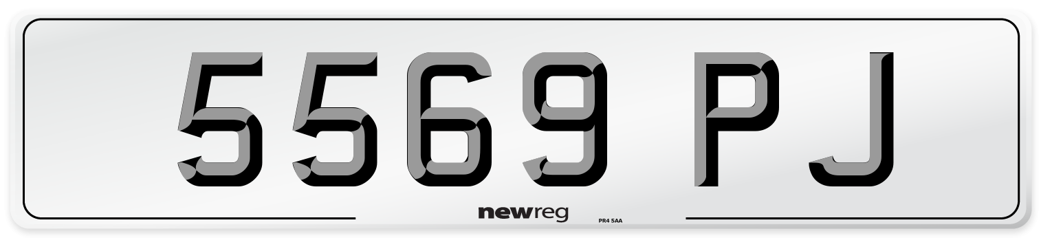 5569 PJ Front Number Plate