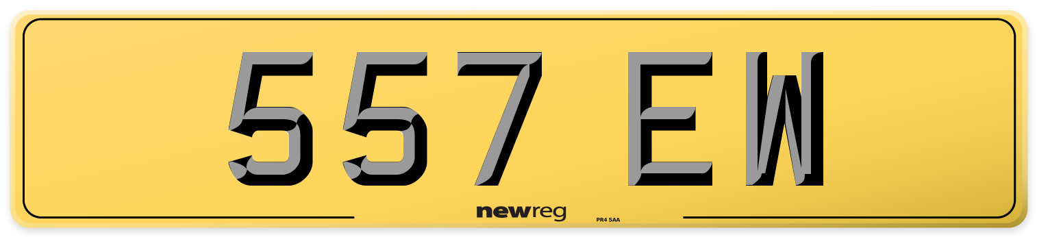 557 EW Rear Number Plate