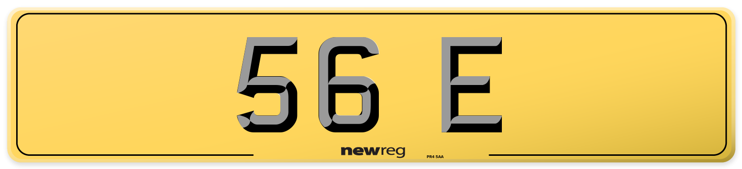 56 E Rear Number Plate