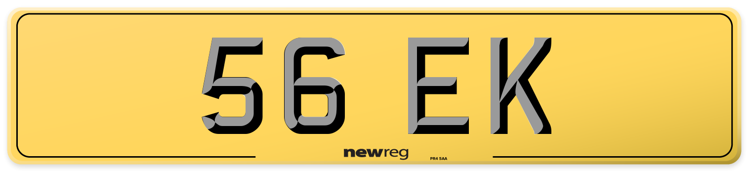 56 EK Rear Number Plate