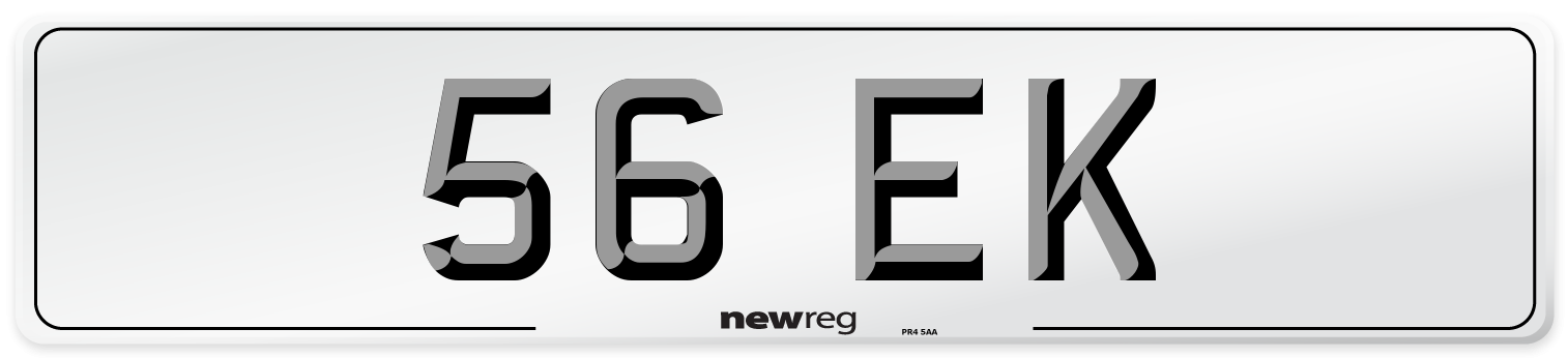 56 EK Front Number Plate