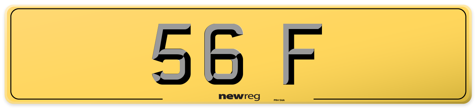 56 F Rear Number Plate