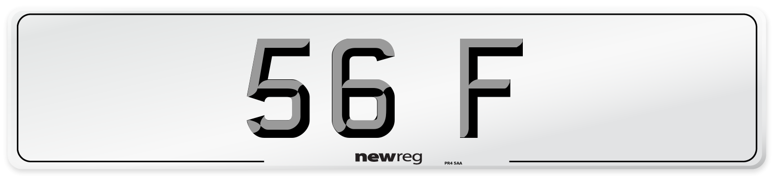 56 F Front Number Plate