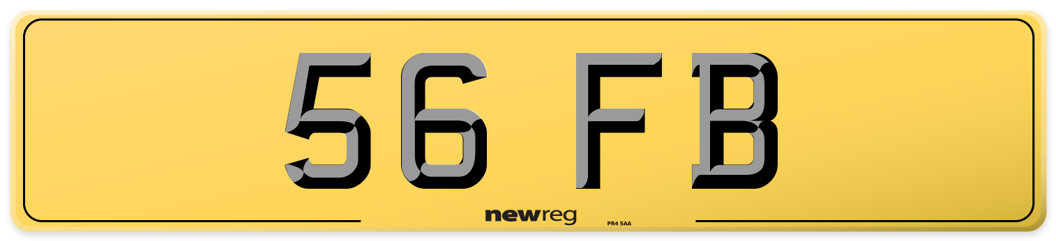 56 FB Rear Number Plate