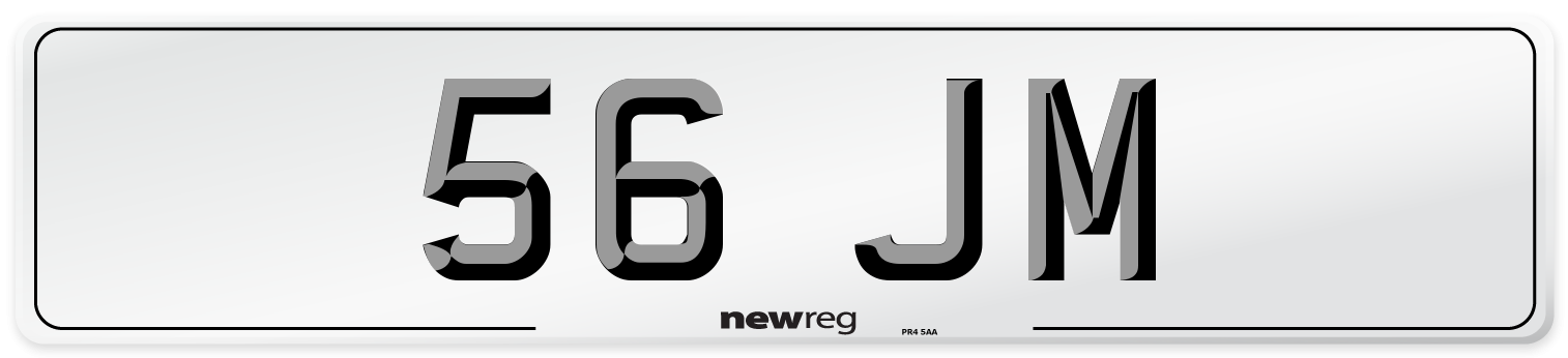 56 JM Front Number Plate