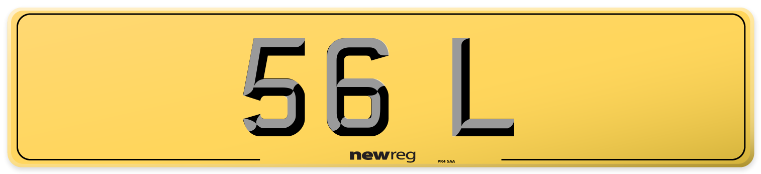 56 L Rear Number Plate