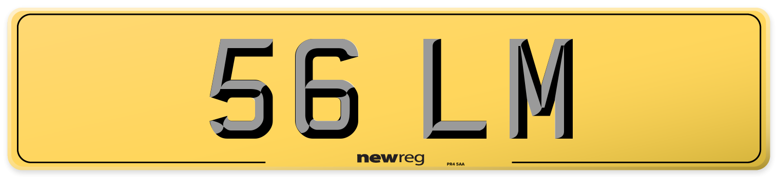 56 LM Rear Number Plate