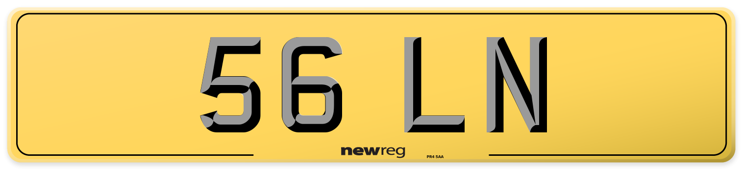56 LN Rear Number Plate