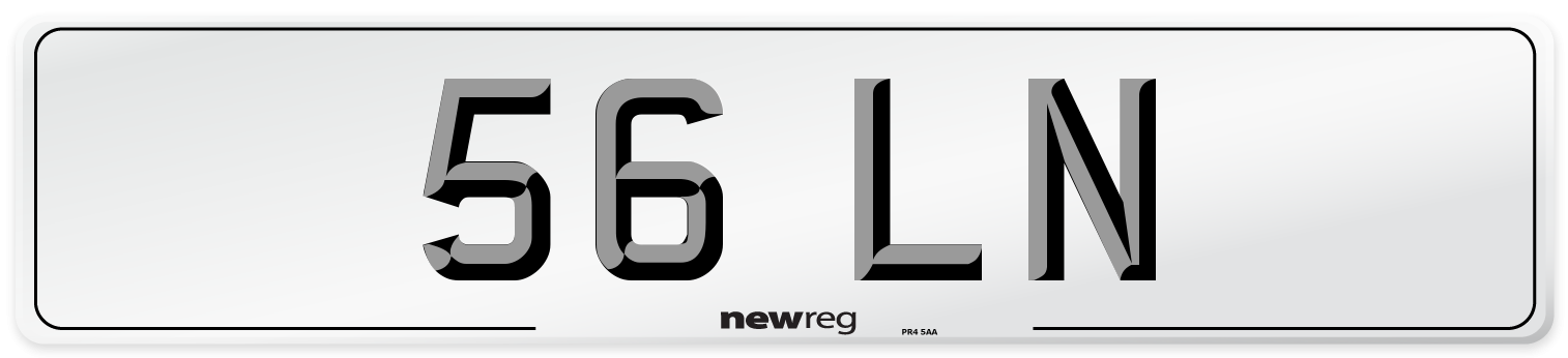 56 LN Front Number Plate
