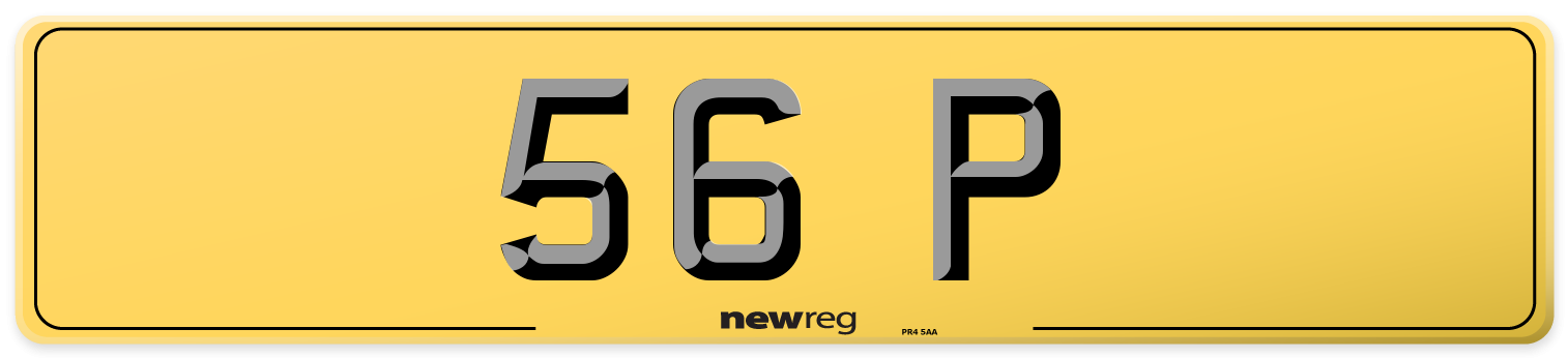 56 P Rear Number Plate
