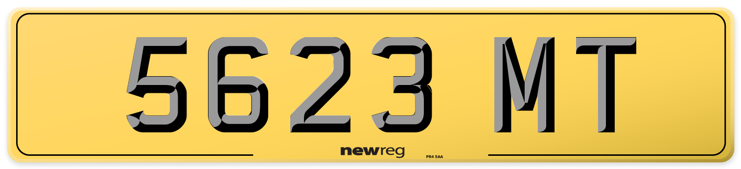 5623 MT Rear Number Plate
