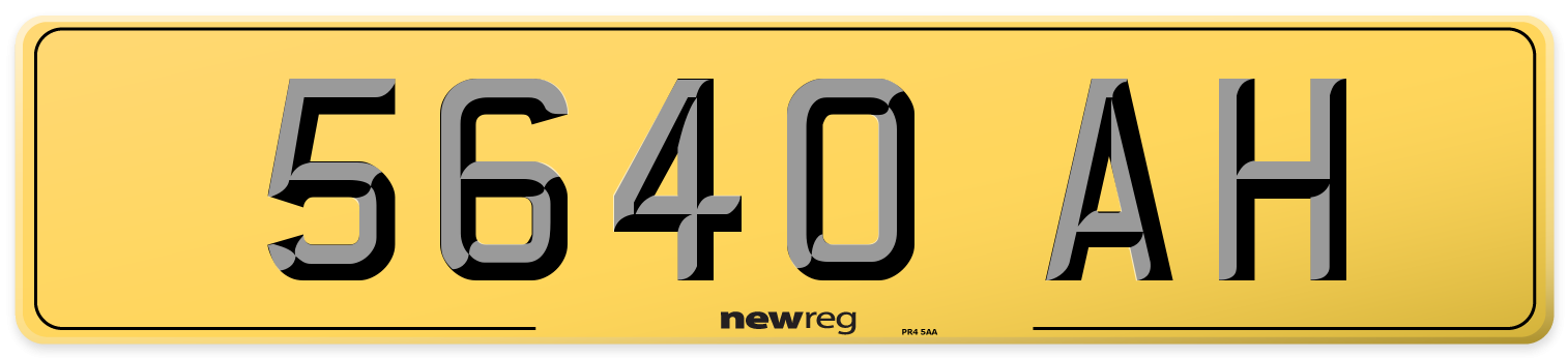 5640 AH Rear Number Plate
