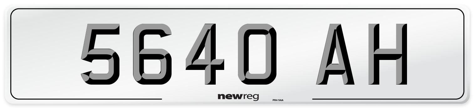 5640 AH Front Number Plate