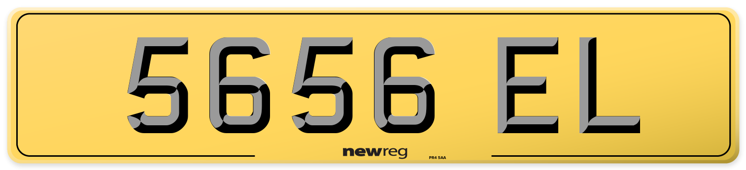5656 EL Rear Number Plate