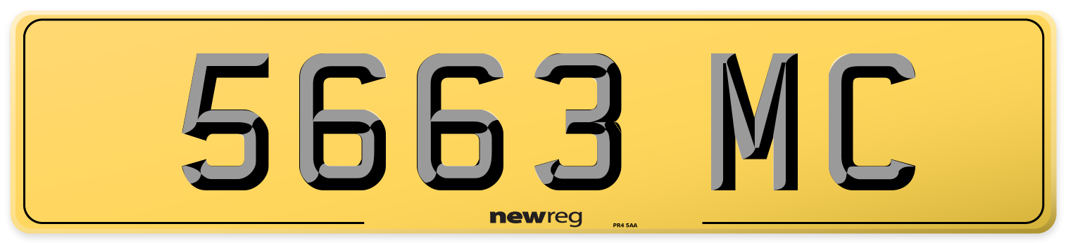 5663 MC Rear Number Plate