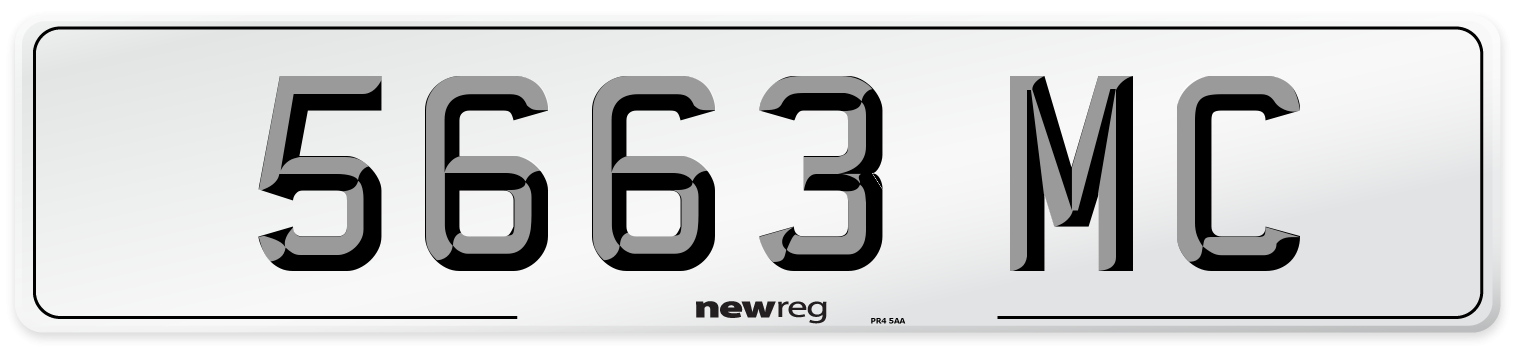5663 MC Front Number Plate
