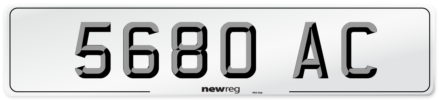 5680 AC Front Number Plate
