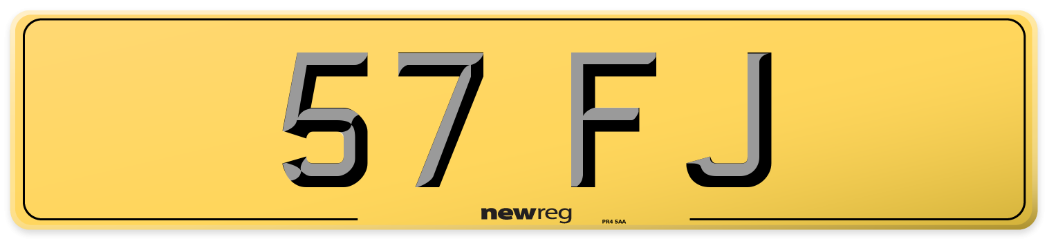 57 FJ Rear Number Plate