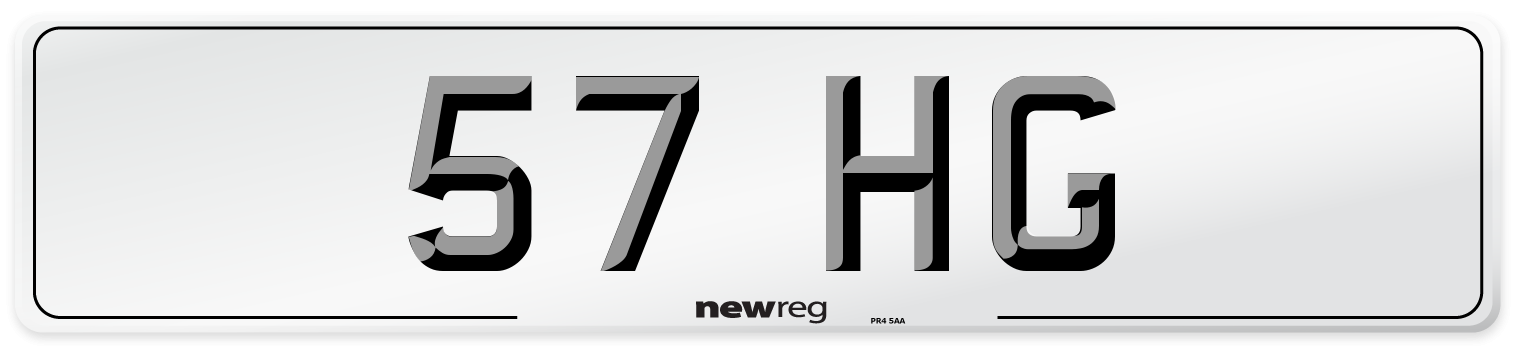 57 HG Front Number Plate