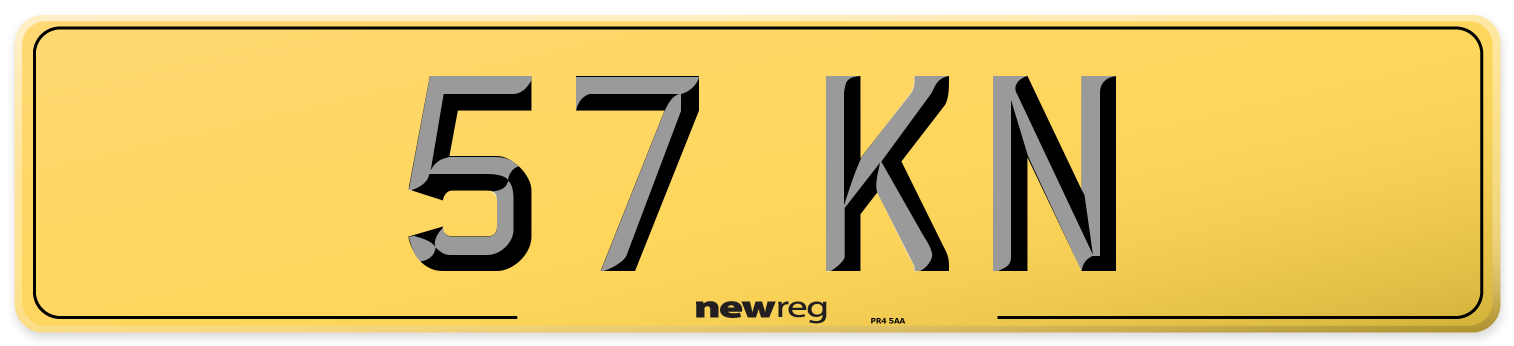 57 KN Rear Number Plate
