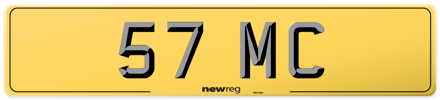 57 MC Rear Number Plate