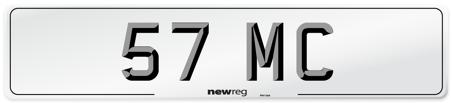 57 MC Front Number Plate