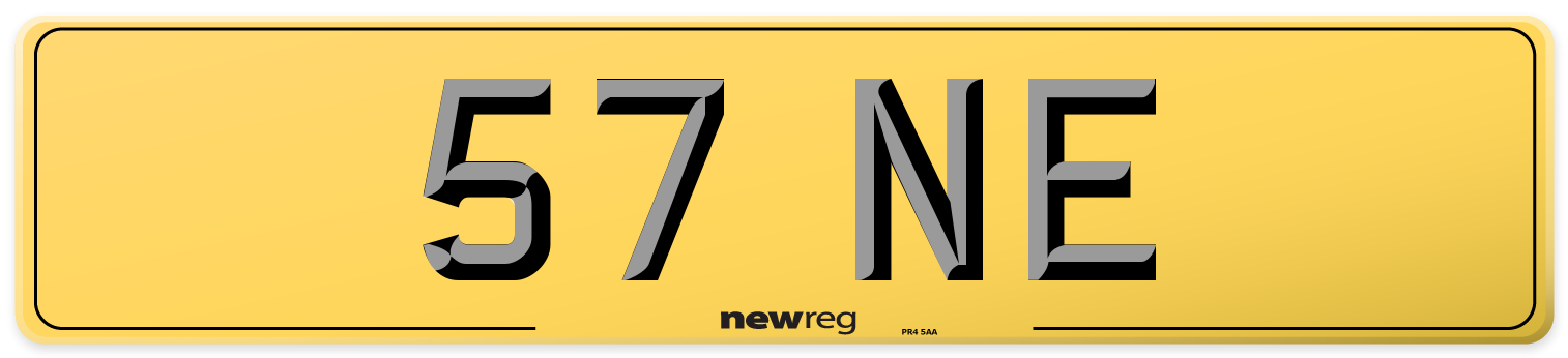 57 NE Rear Number Plate